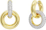 Swarovski Dextera Pavé Detachable Mismatched Hoop Drop Earrings
