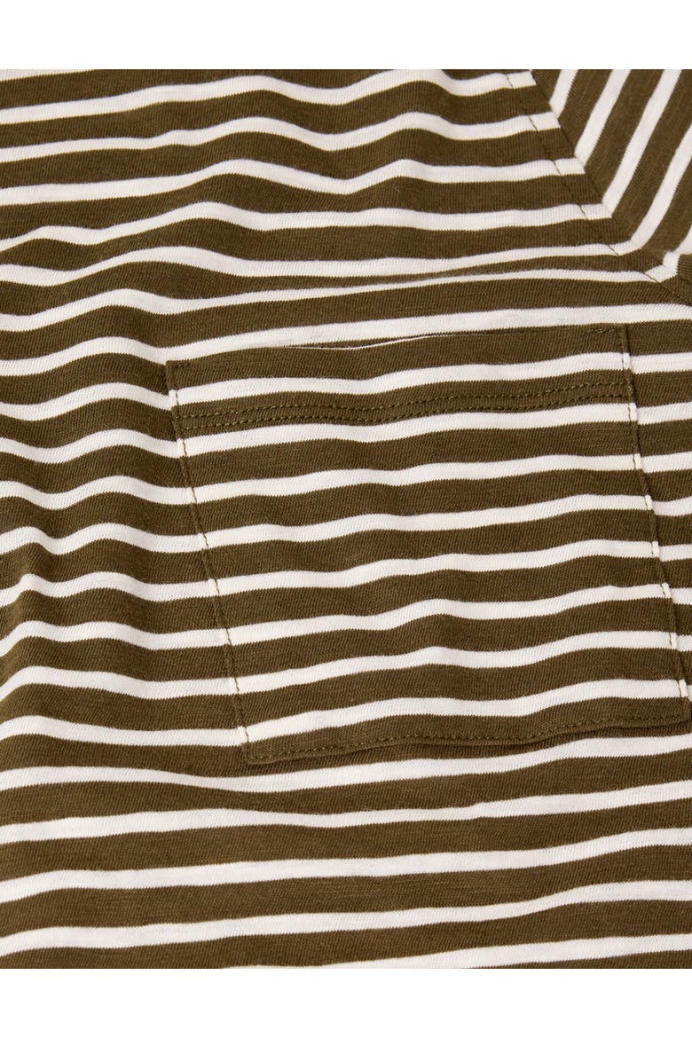 Stripe Crew Neck Pocket Top, Alternate, color, Khaki/Multi