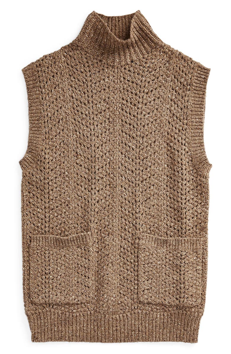 Polo Ralph Lauren Donegal Tweed Funnel Neck Sweater Vest, Alternate, color, 