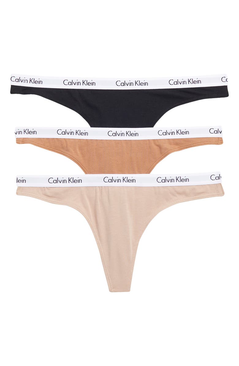 Calvin Klein Logo Assorted Thongs - Pack of 3, Main, color, 7Ns/98E/Ub1