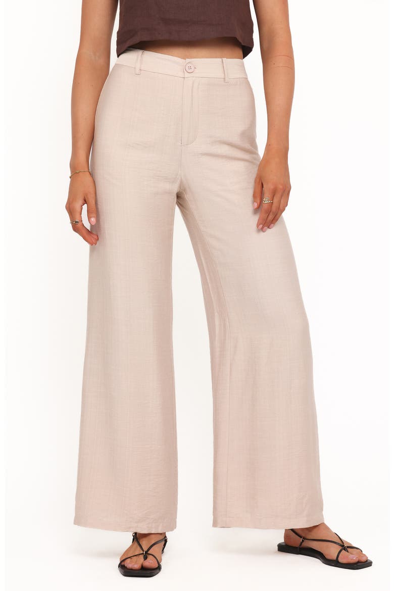 Lauren High Waist Wide Leg Pants, Main, color, BEIGE