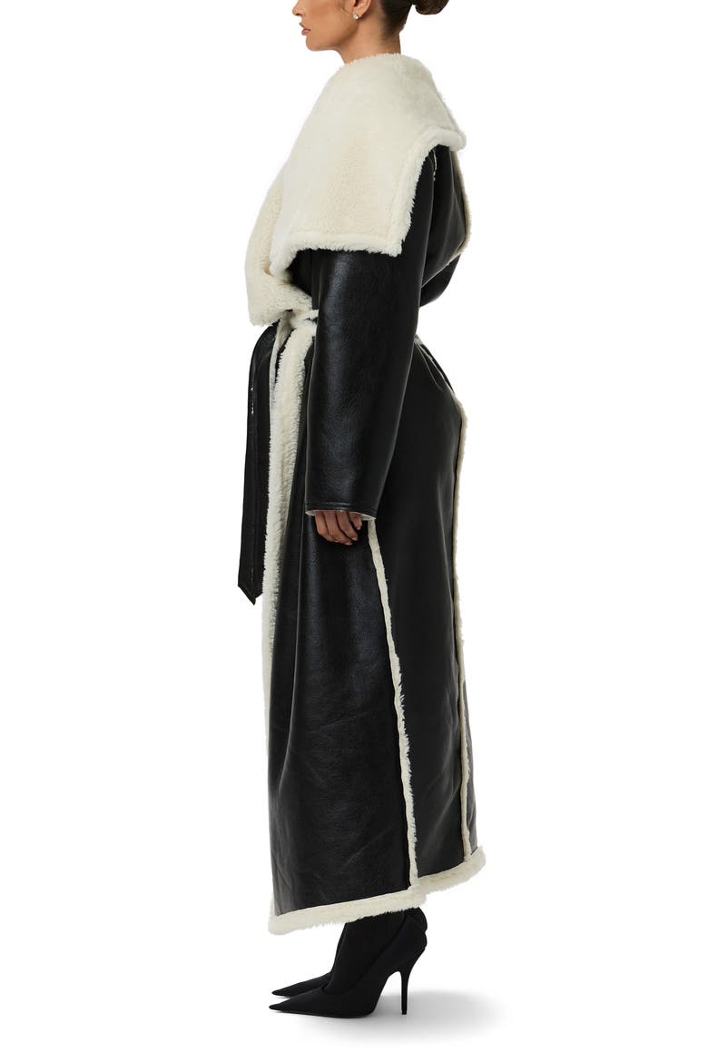 Reversible Faux Shearling Jacket, Alternate, color, BLACK