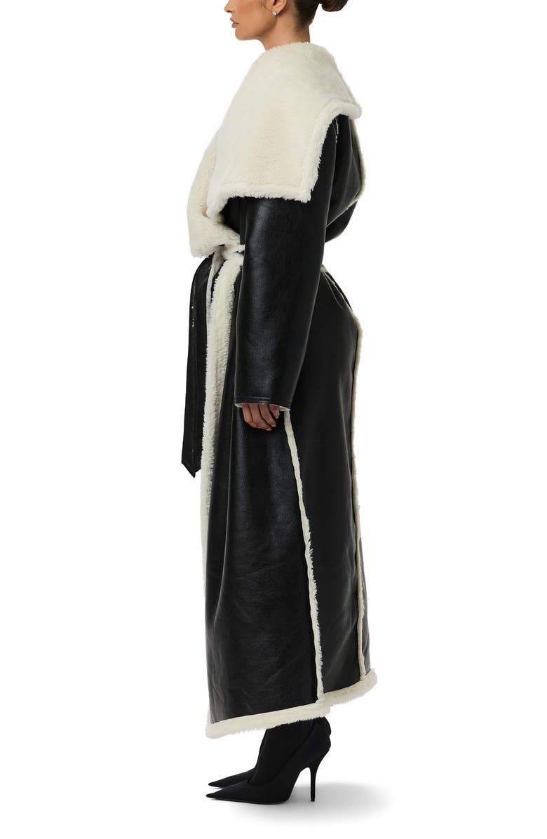 Naked Wardrobe Reversible Faux Shearling Jacket, Alternate, color, Black