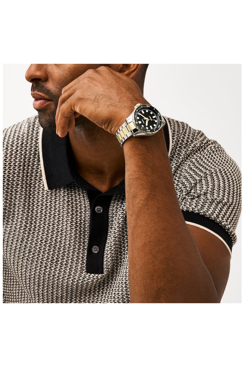 Dalton Three-Hand Two-Tone Bracelet Watch, 42mm, Alternate, color, TWO TONE