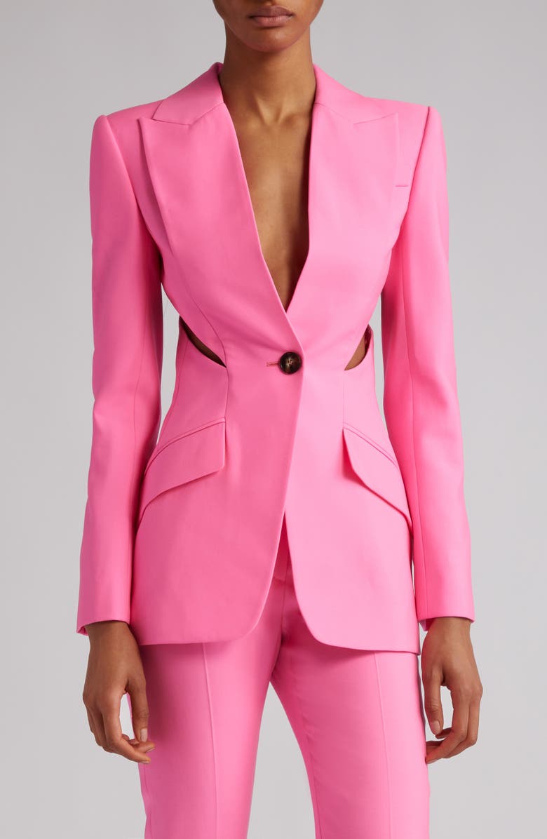 McQueen Cutout Wool Blazer, Main, color, 