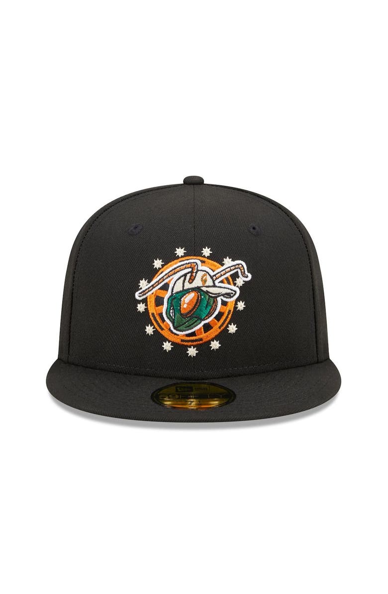 New Era Men's New Era Black Greensboro Grasshoppers Marvel x Minor League 59FIFTY Fitted Hat, Alternate, color, 