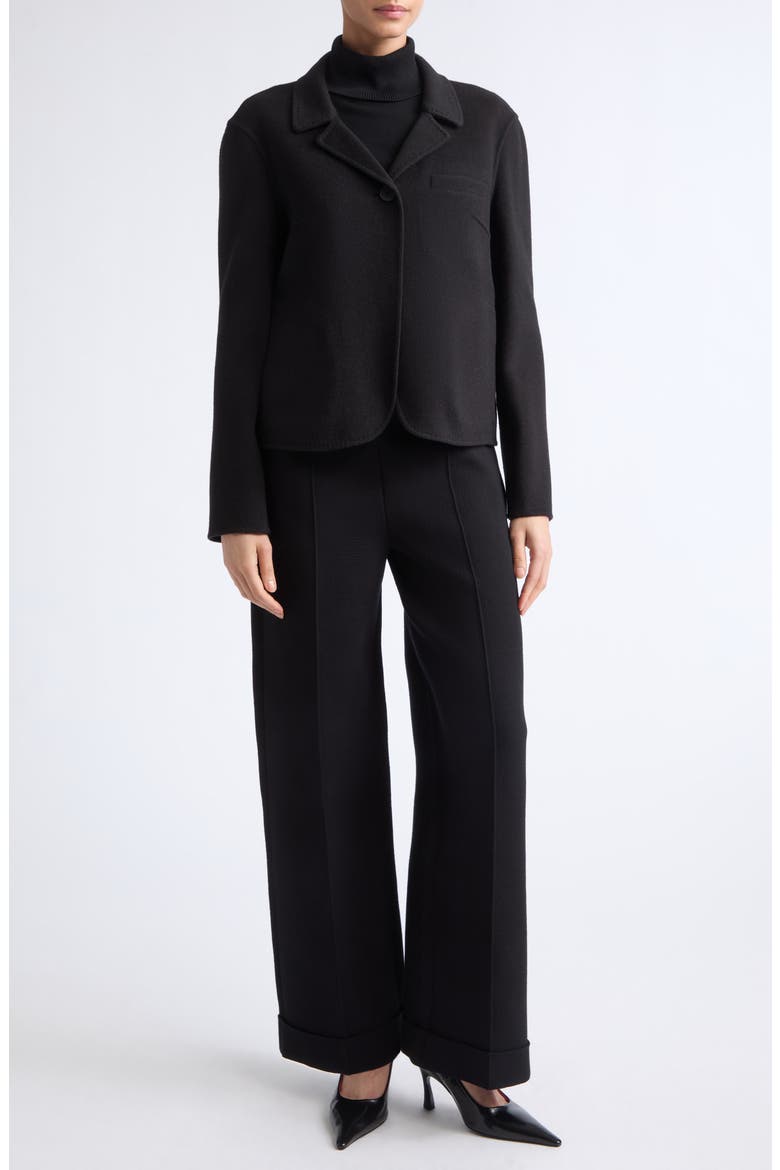 Wool & Cashmere Notch Lapel Blazer, Alternate, color, BLACK