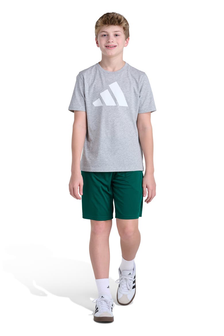 Kids' Essential Big Logo Performance Shorts, Alternate, color, COLLEGE GREEN