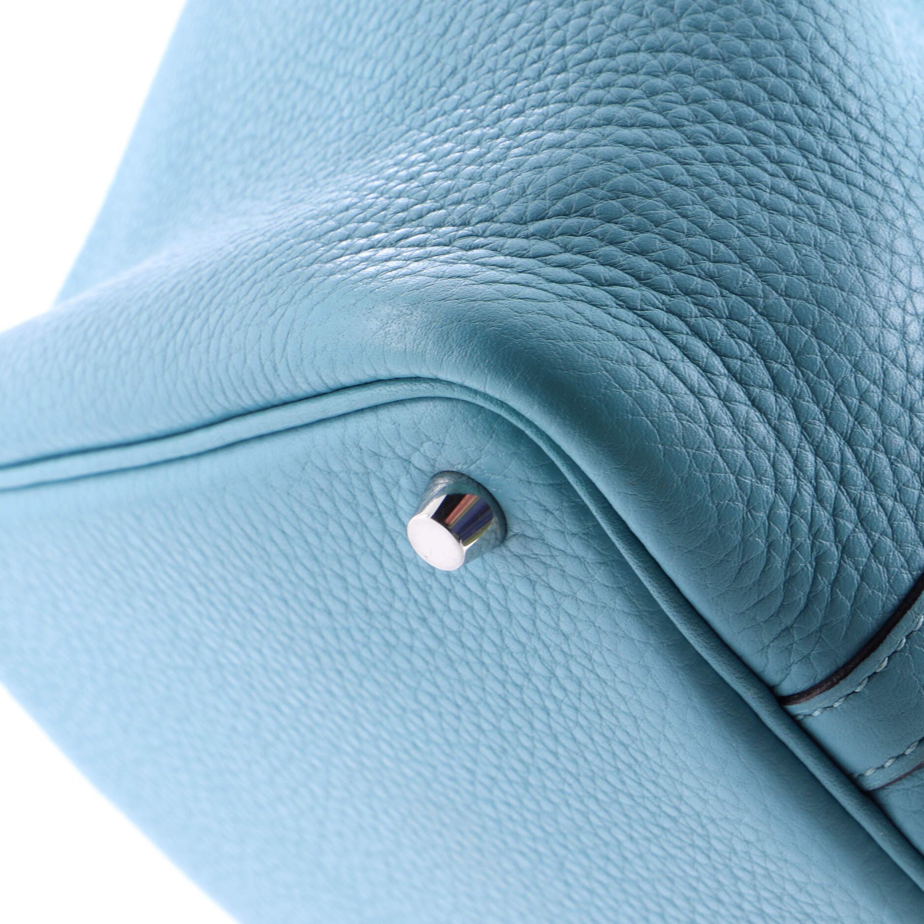 Pre-Owned Hermes Picotin Lock Bag Clemence PM, Alternate, color, Bleu Atoll