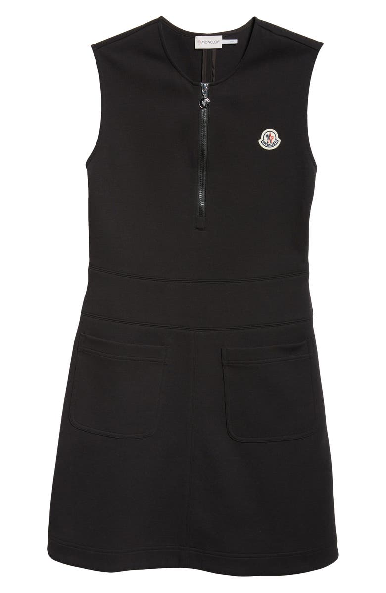 Moncler Sleeveless Cotton Blend Interlock Dress, Alternate, color, 