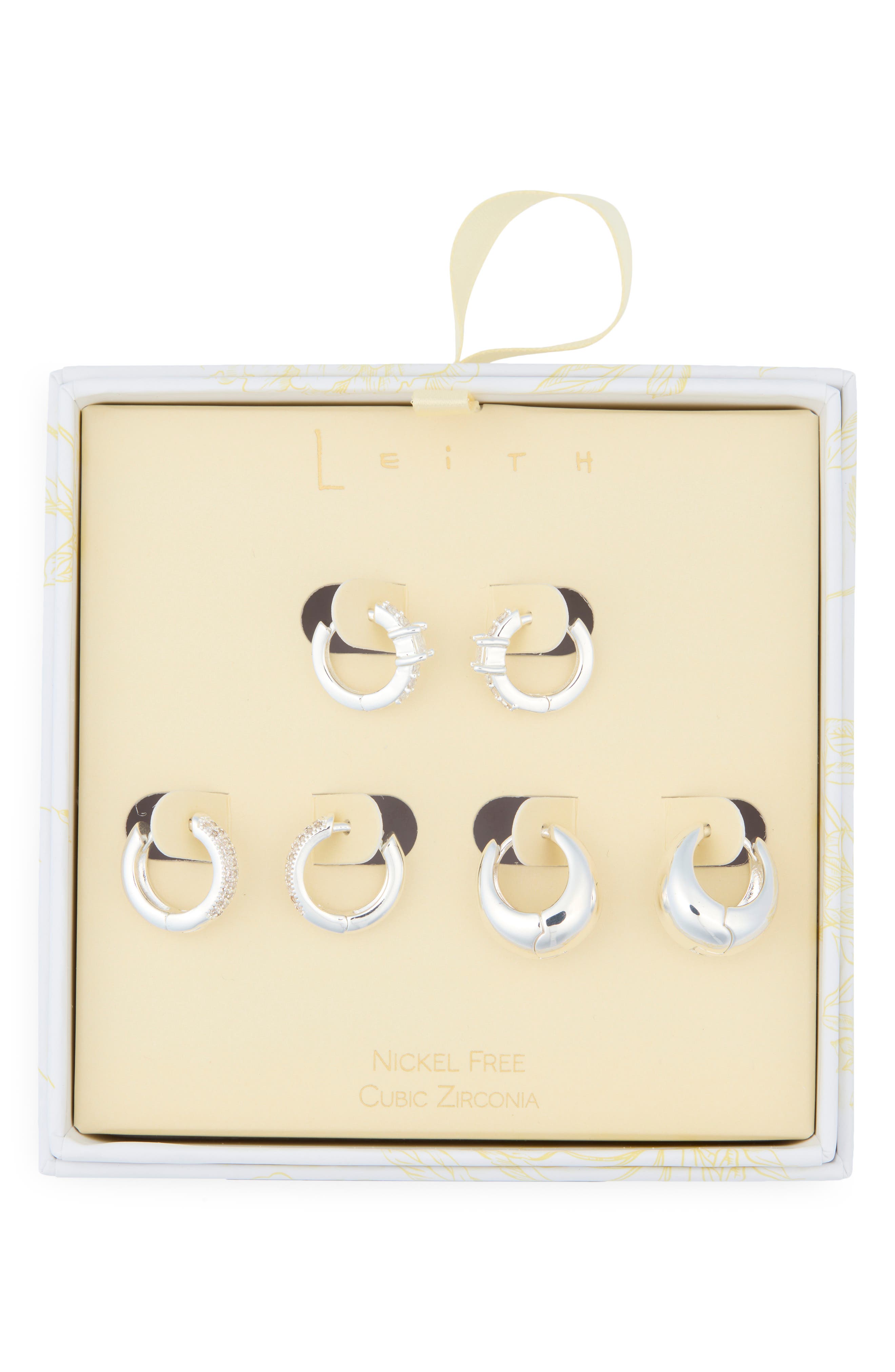 Leith 3-Pack Assorted Wide Huggie Hoop Earrings