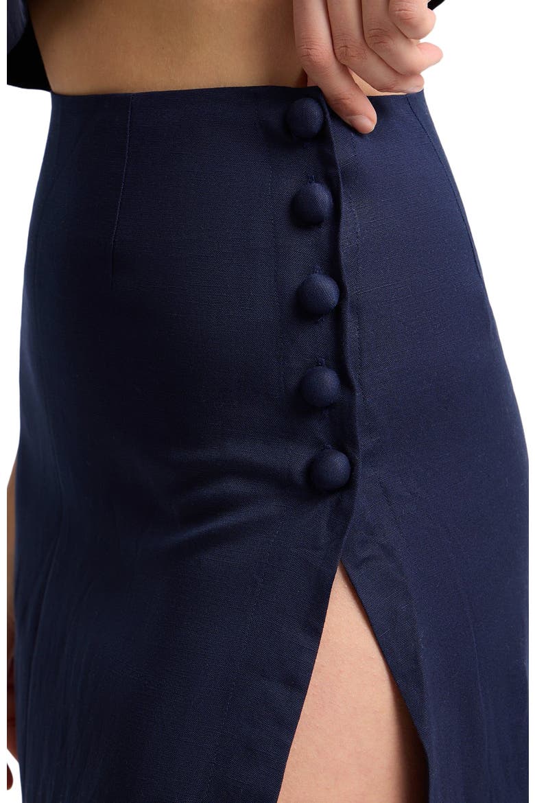 High Slit Maxi Skirt, Alternate, color, Noir Navy