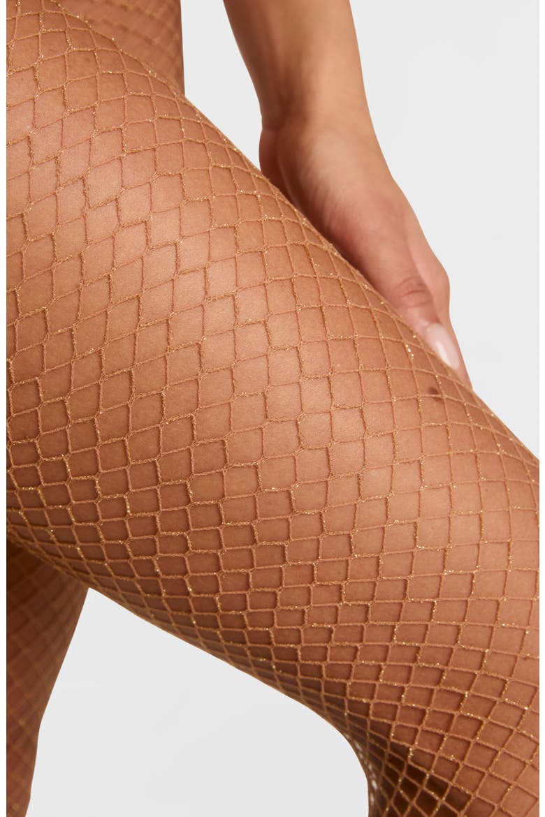 Glitter Fishnet Tights, Alternate, color, CAMEL SPARKLE