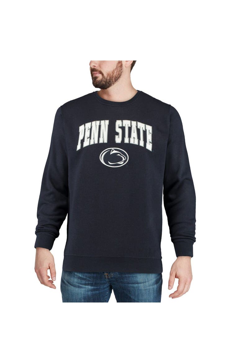 Men's Colosseum Navy Penn State Nittany Lions Arch & Logo Crew Neck Sweatshirt, Alternate, color, Navy