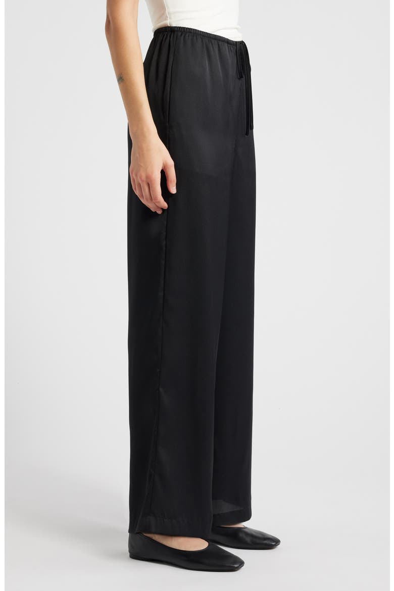Damani Wide Leg Drawstring Pants, Alternate, color, BLACK