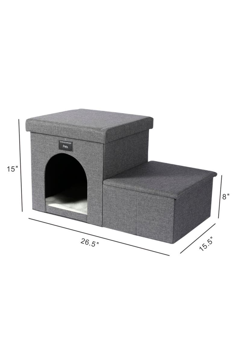 2 Step Pet Stairs, Ladder for Cats or Small Dogs, Alternate, color, Gray