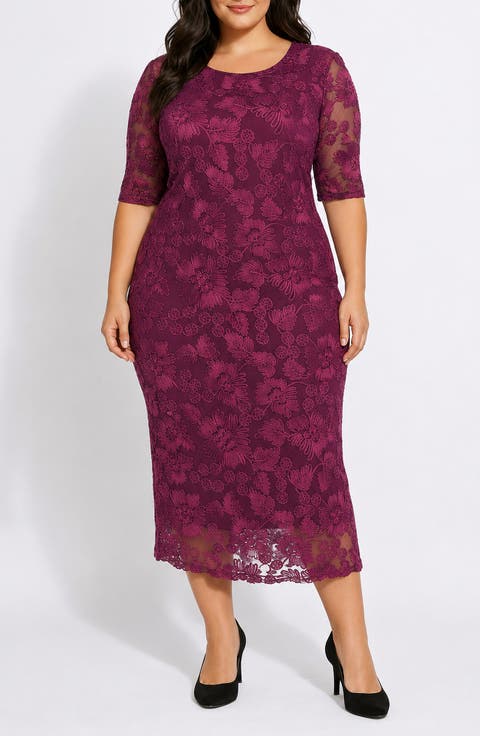 Soutache Illusion Sleeve Midi Dress