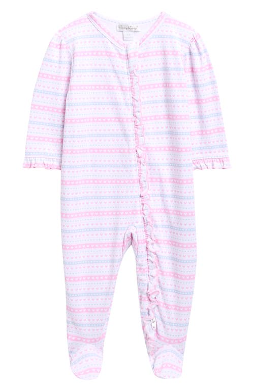 Kissy Kissy Ruffle Pima Cotton Footie In Pink