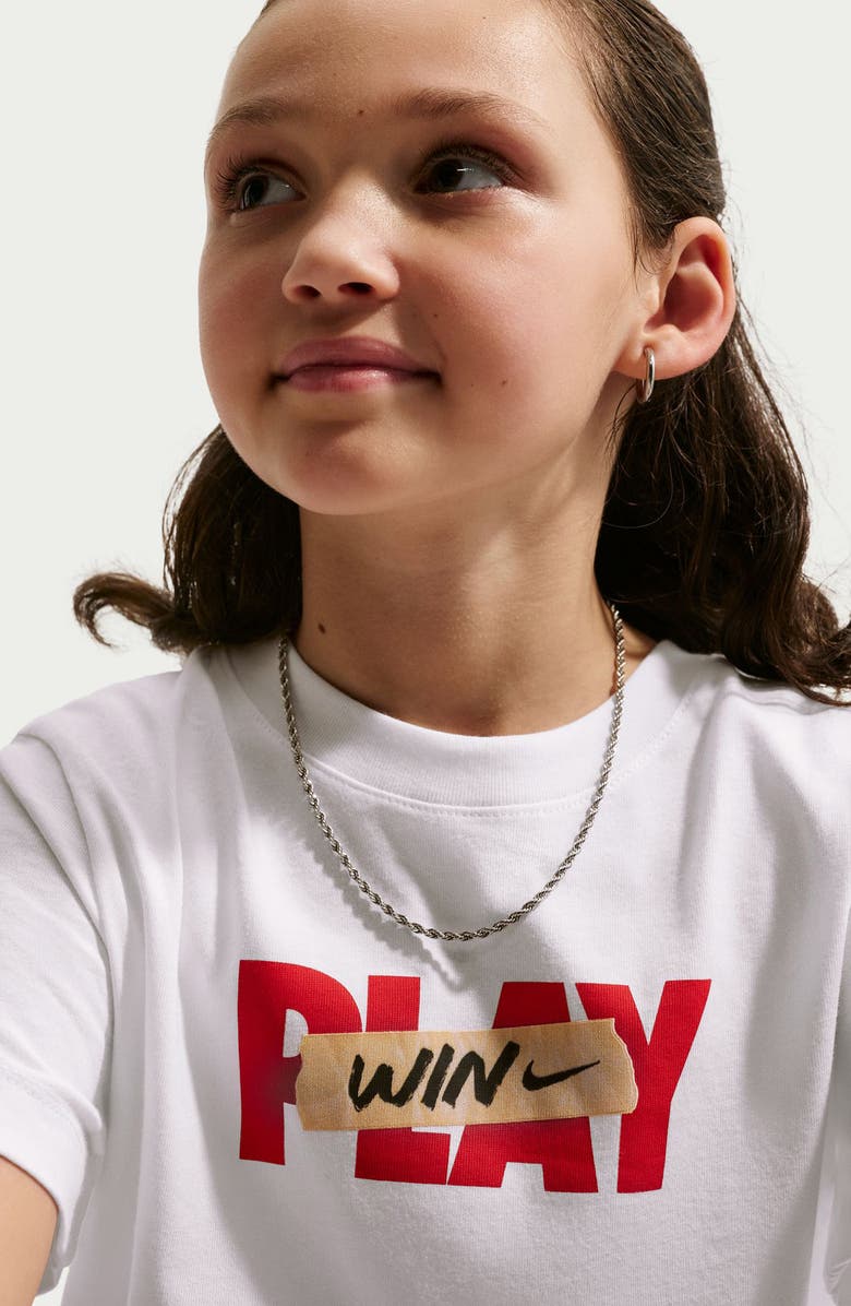Nike Kids' Play Graphic T-Shirt, Alternate, color, White