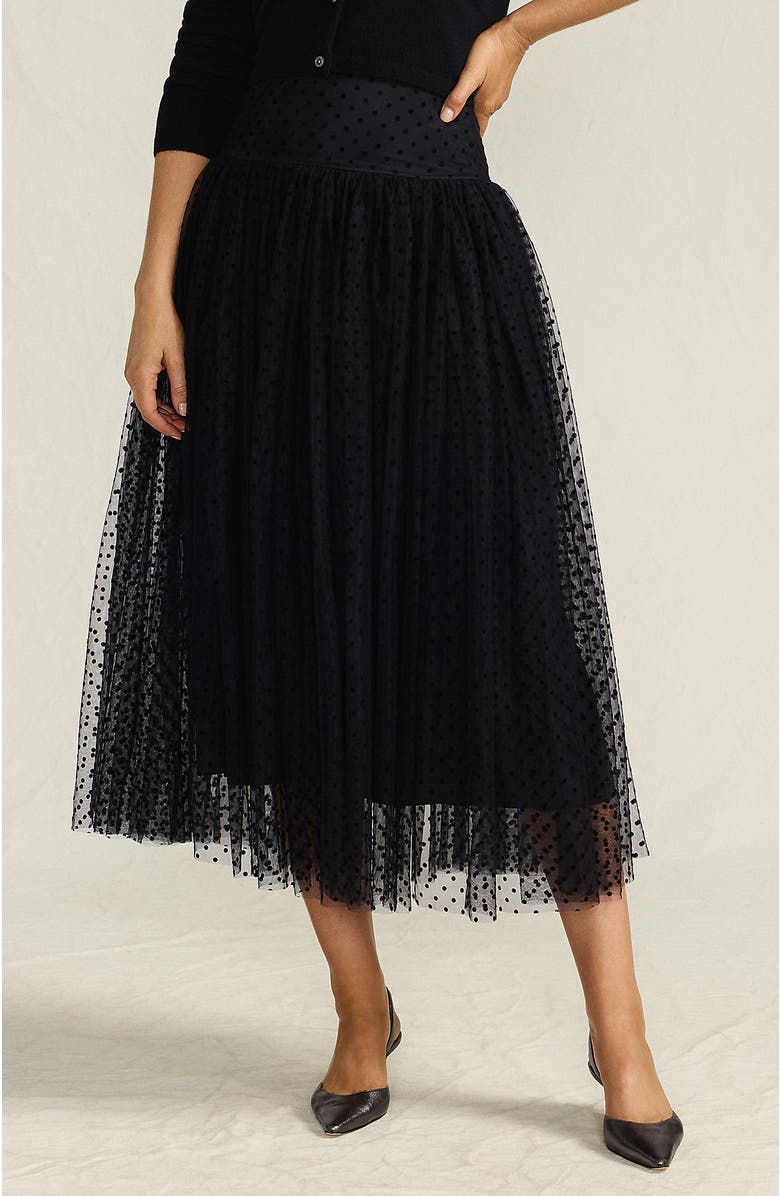 Lands' End Tulle Midi Skirt, Main, color, 
