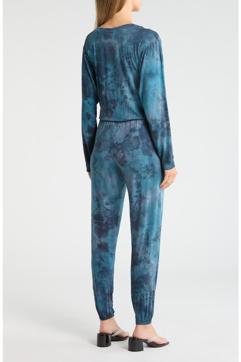 Long Sleeve Jumpsuit, Alternate, color, BLUE/ GREY