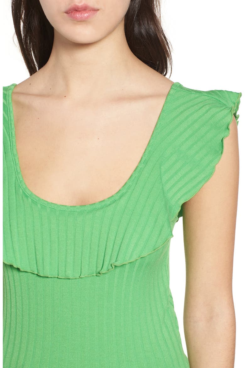 Ruffle Rib Knit Tank, Alternate, color, GREEN CLASSIC