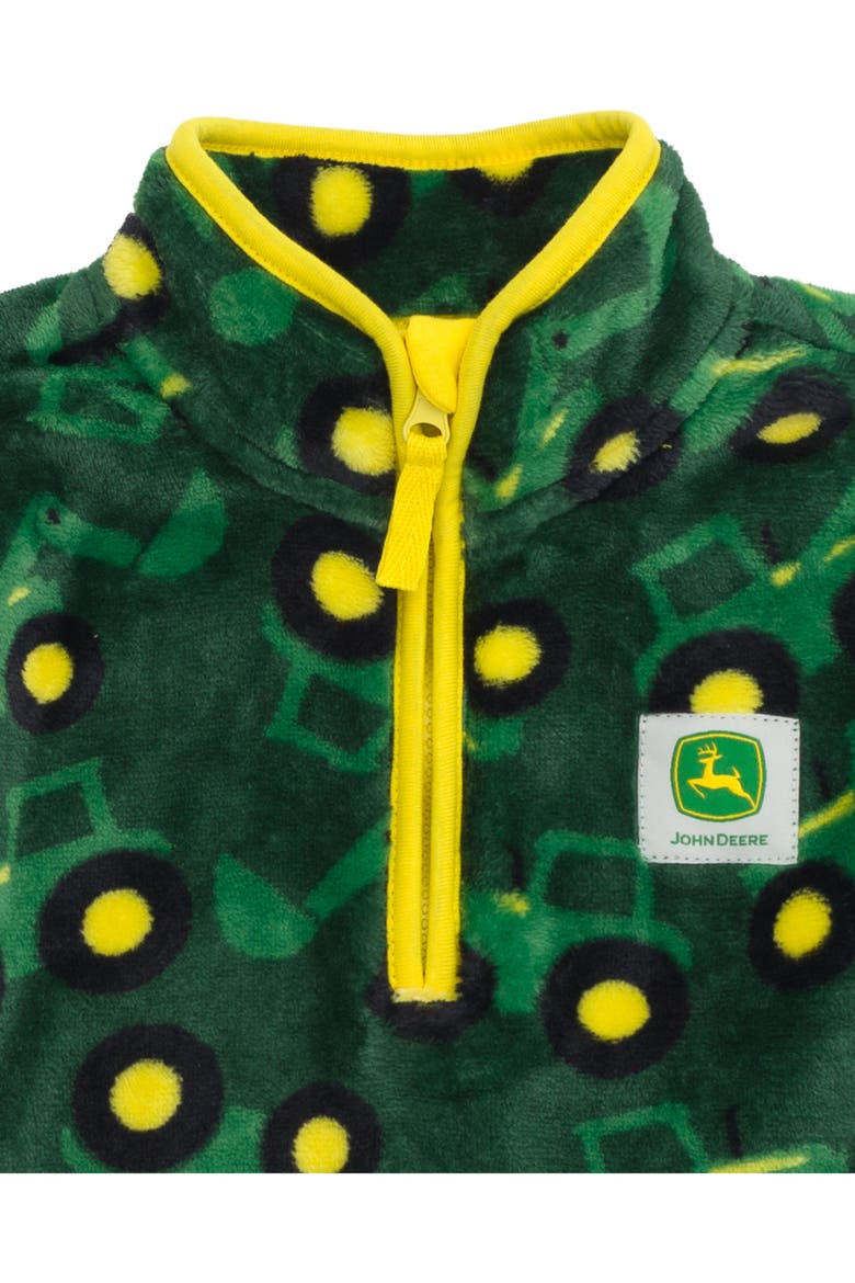 Fleece Quarter-Zip Sweatshirt, Alternate, color, Dark Green Yellow