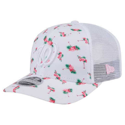 Men's New Era  White Washington Nationals Flamingo Mesh Back 9SEVENTY Stretch-Snap Hat