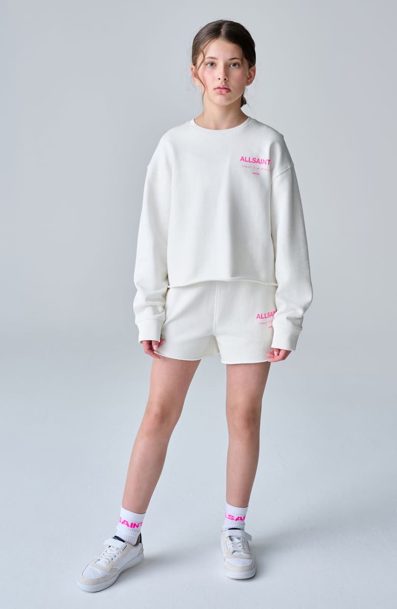 smALLSAINTS by ALLSAINTS Kids' Underground Sweatshirt & Shorts Set, Alternate, color, White