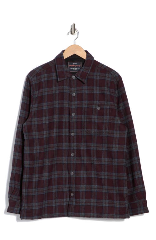 Weatherproof ® Plaid Flannel Fleece Bonded Shirt Jacket In Burgundy