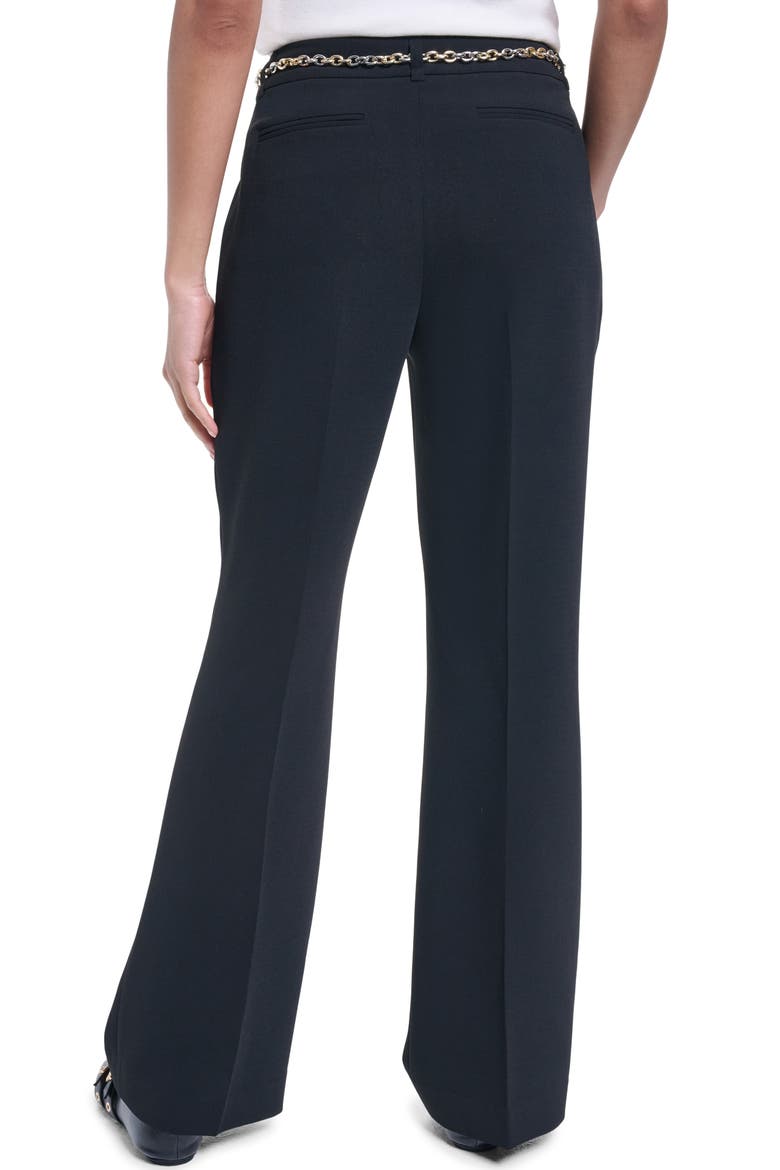 Chain Belt Straight Leg Career Pants, Alternate, color, BLACK