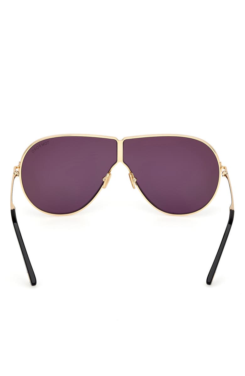 TOM FORD Keating 71mm Oversize Pilot Sunglasses, Alternate, color, Shiny Deep Gold / Smoke
