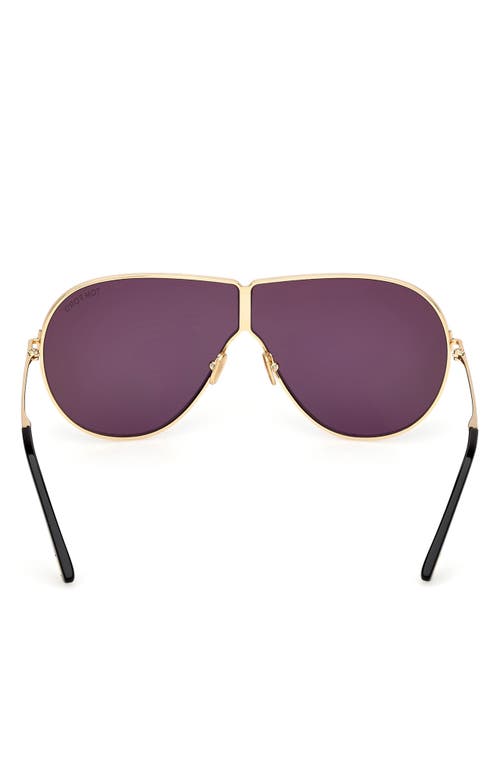 Tom Ford Keating 71mm Oversize Pilot Sunglasses In Gold
