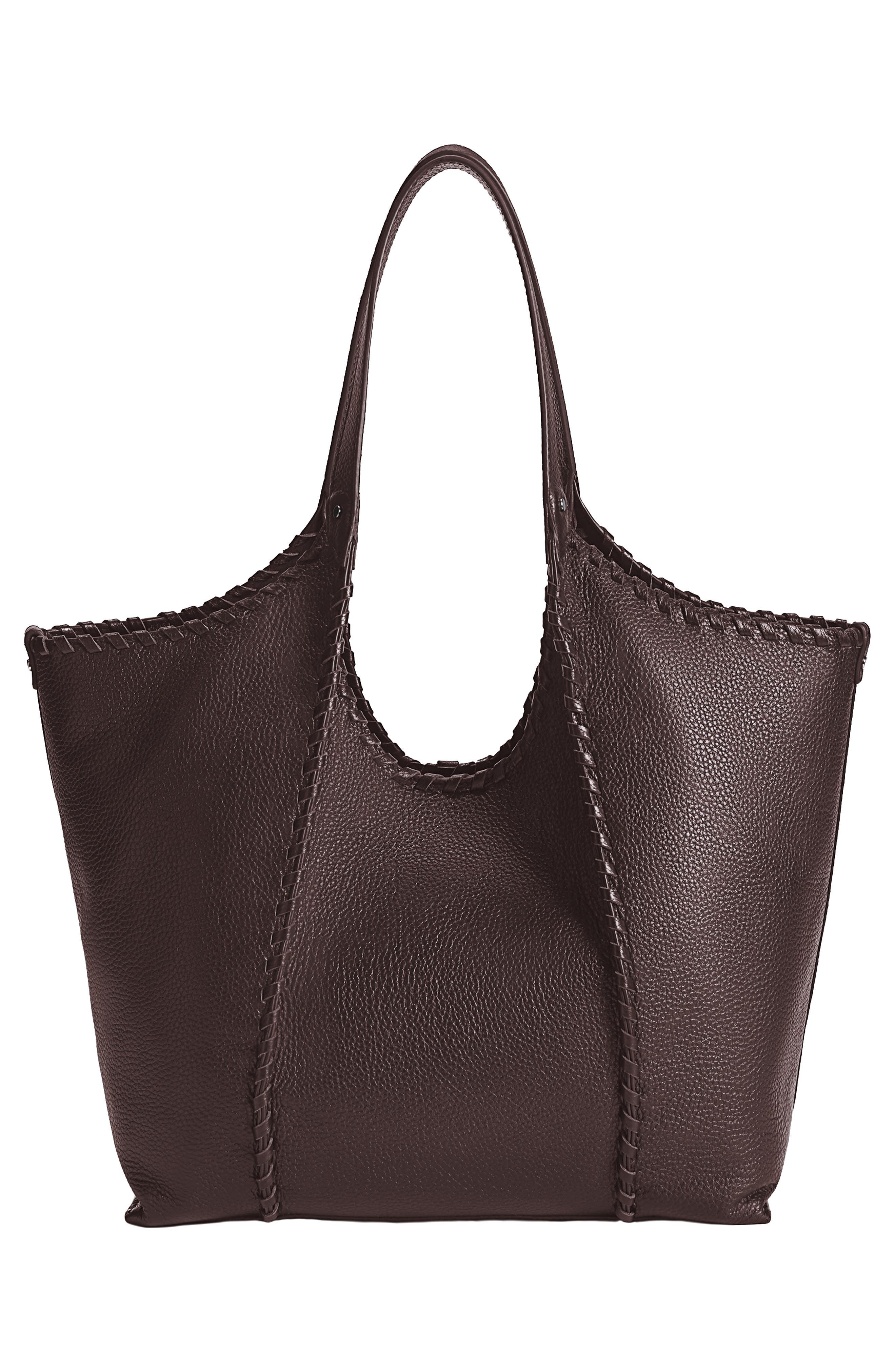 Sam Edelman Sylvia Whipstitched Expandable Tobo Bag, Alternate, color, Dark Brown