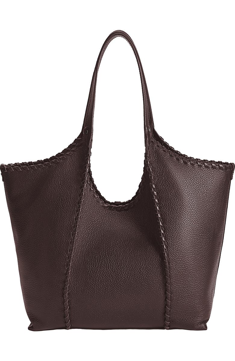 Sam Edelman Sylvia Whipstitched Expandable Tobo Bag, Alternate, color, Dark Brown