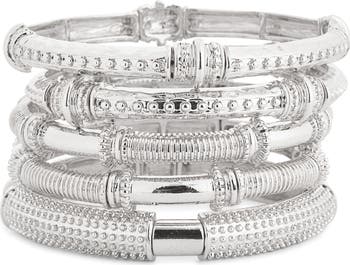 Set of 5 Textured Stretch Bracelets