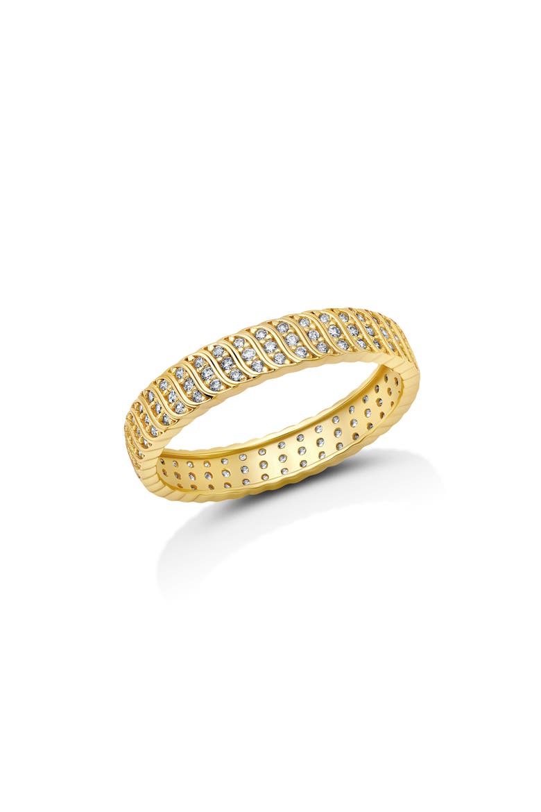 Cubic Zirconia Wave Ring, Main, color, GOLD
