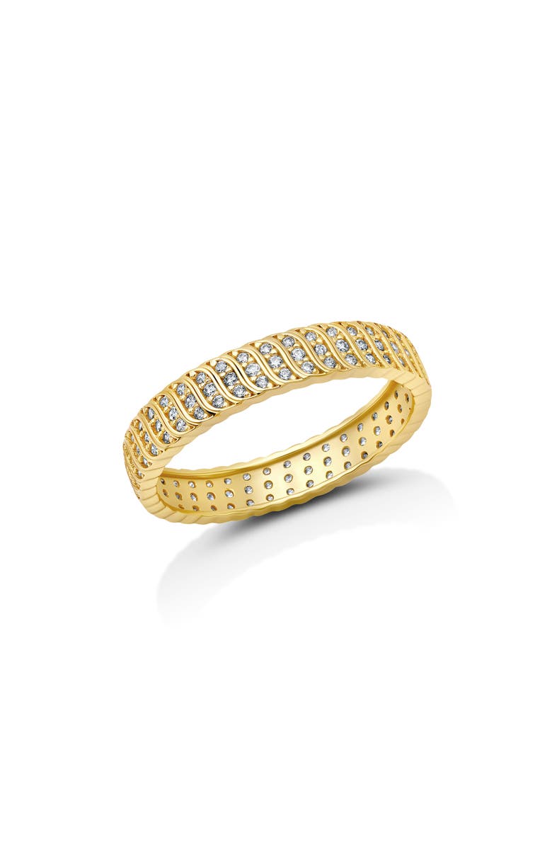Crislu Cubic Zirconia Wave Ring, Main, color, Gold