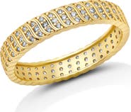 Crislu Cubic Zirconia Wave Ring