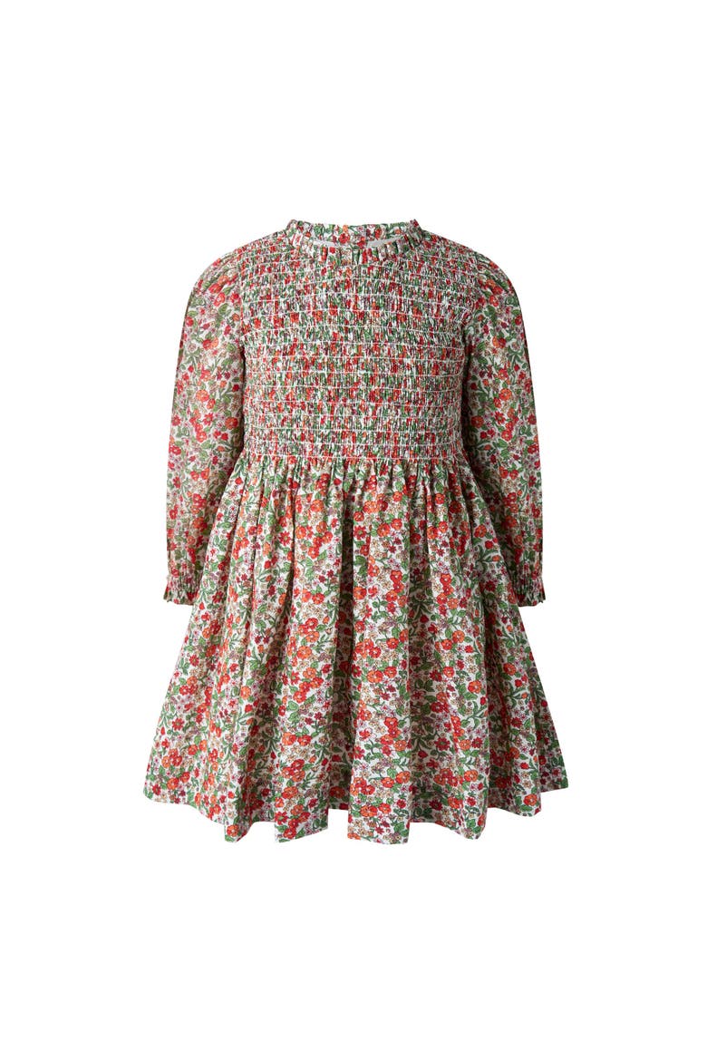 Botanical Ruched Dress, Main, color, Red