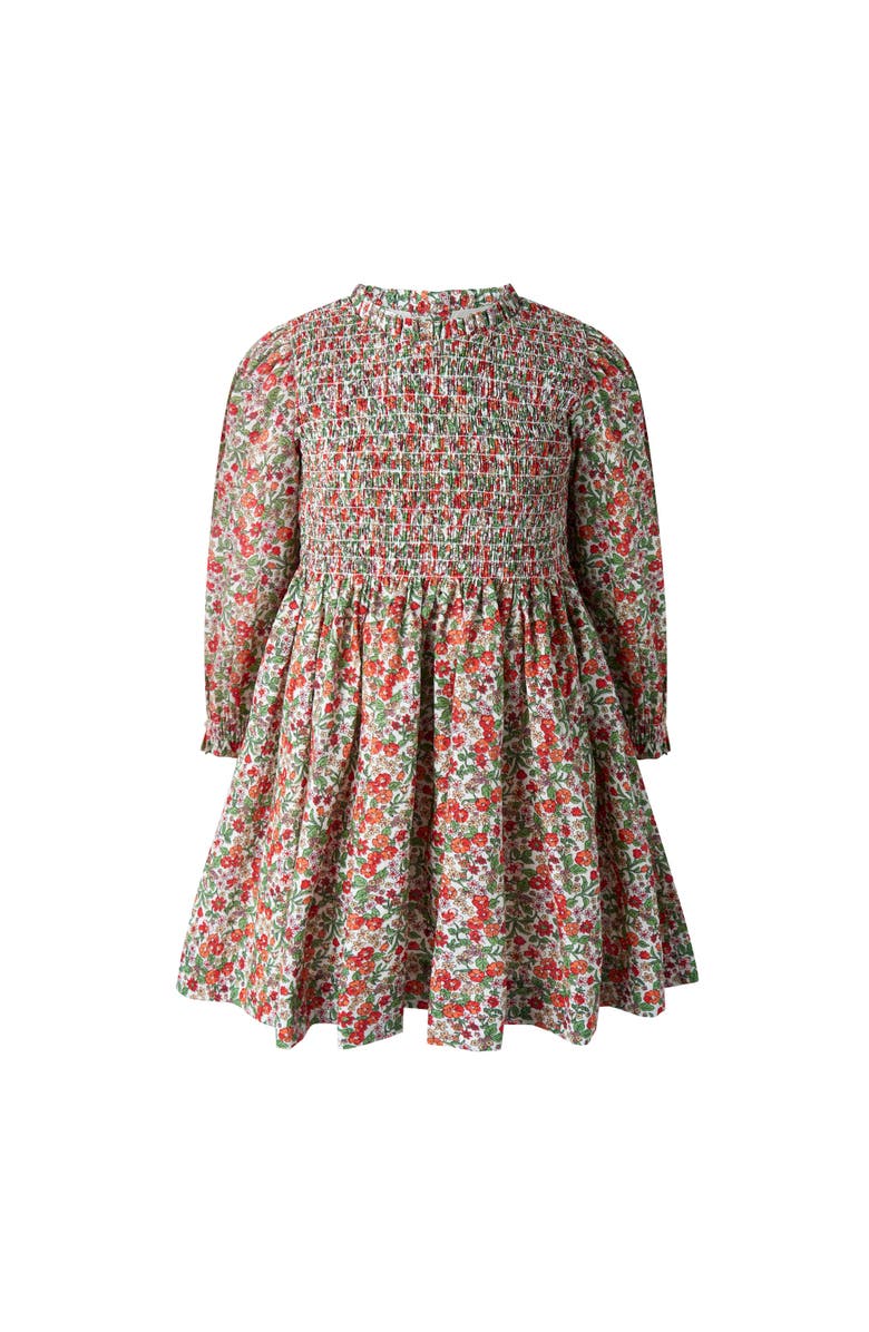 Rachel Riley Botanical Ruched Dress, Main, color, Red