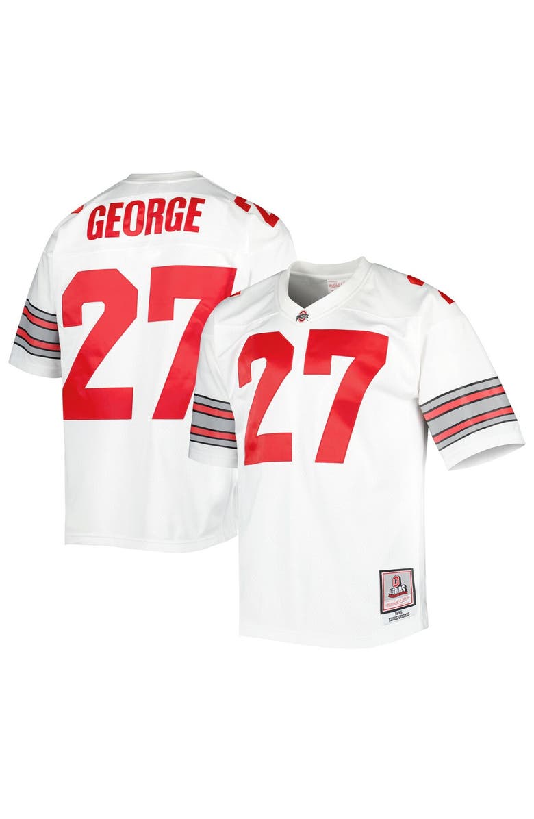 Mitchell & Ness Men's Mitchell & Ness Eddie George White Ohio State Buckeyes Authentic Jersey, Alternate, color, White