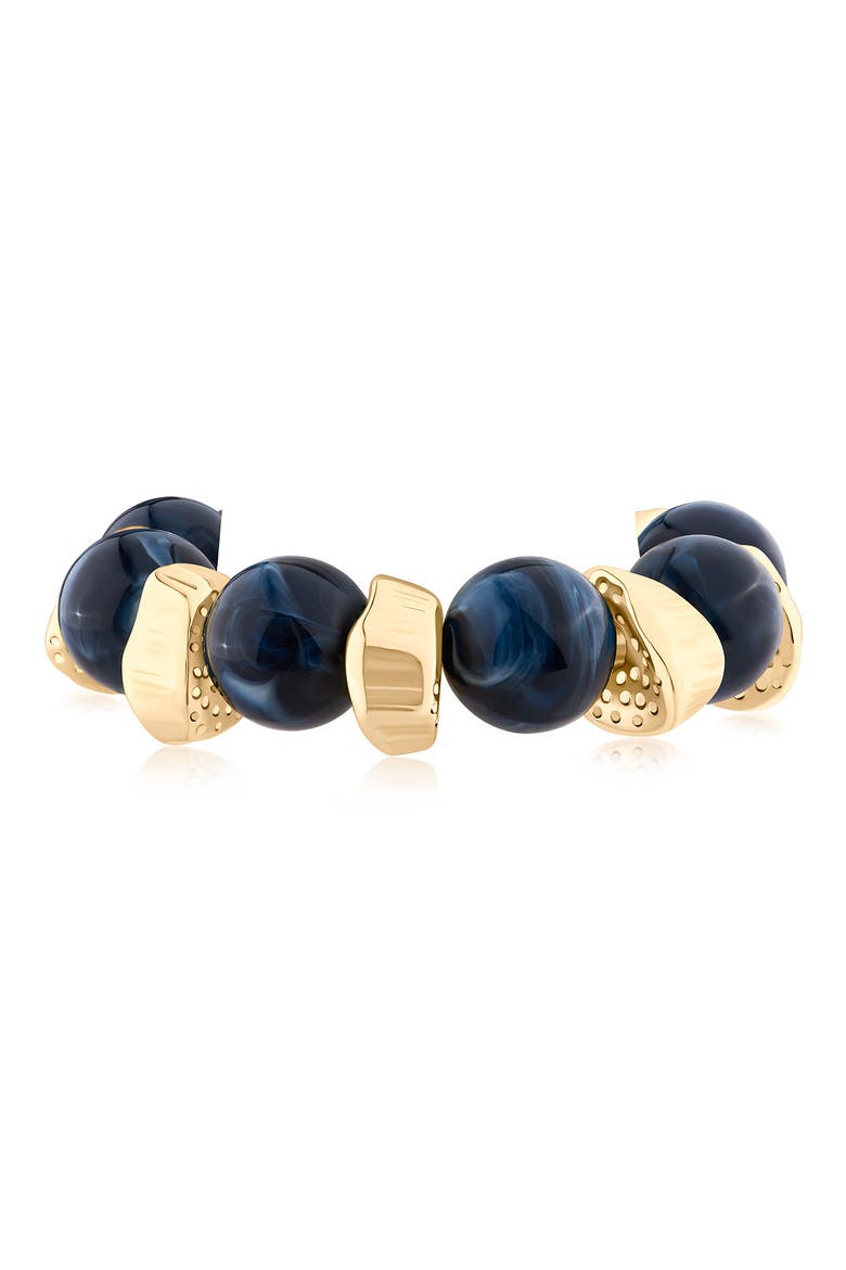 Acrylic Beaded Stretch Bracelet (Nordstrom Exclusive), Alternate, color, BLUE/ GOLD