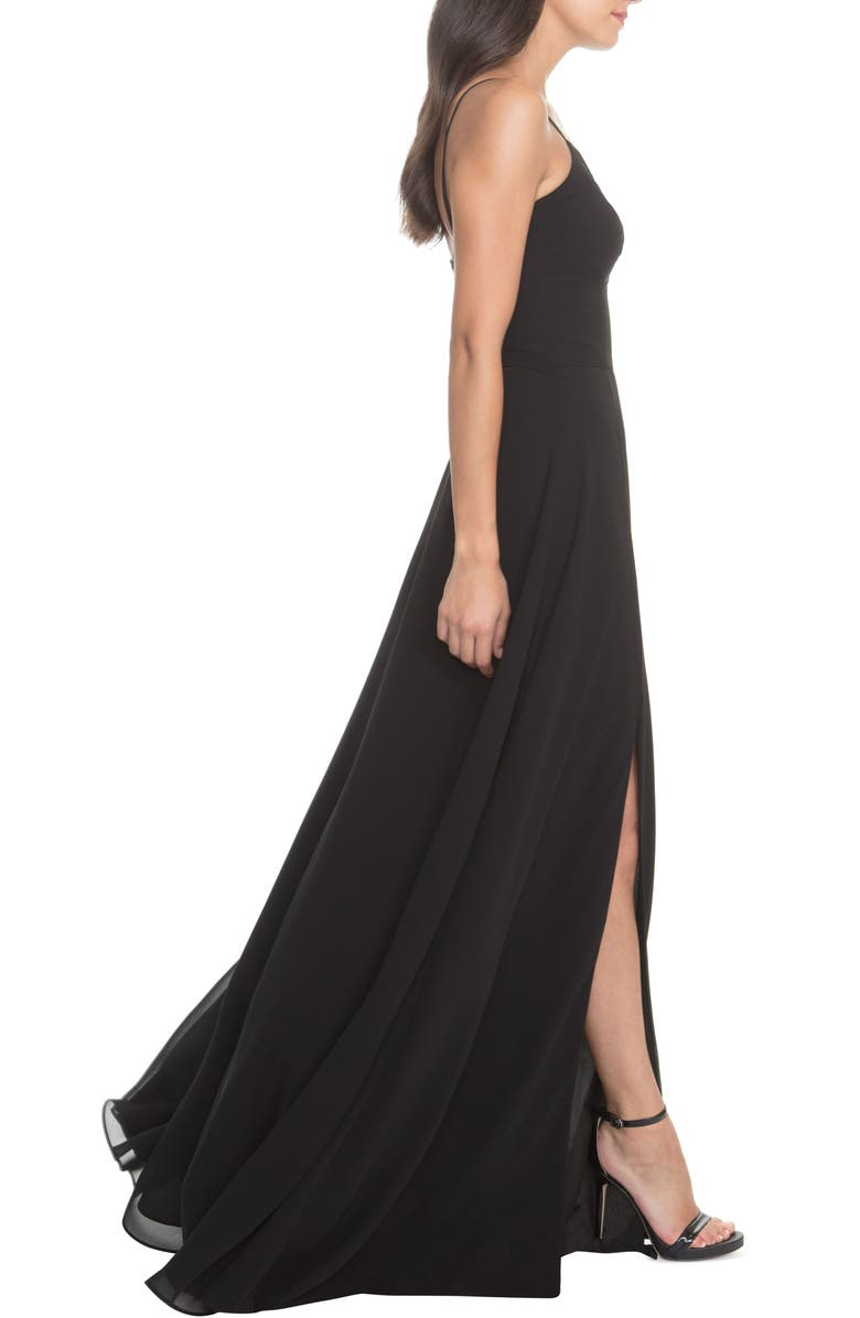 Dress the Population Cambria Tie Bodice Evening Dress, Alternate, color, 