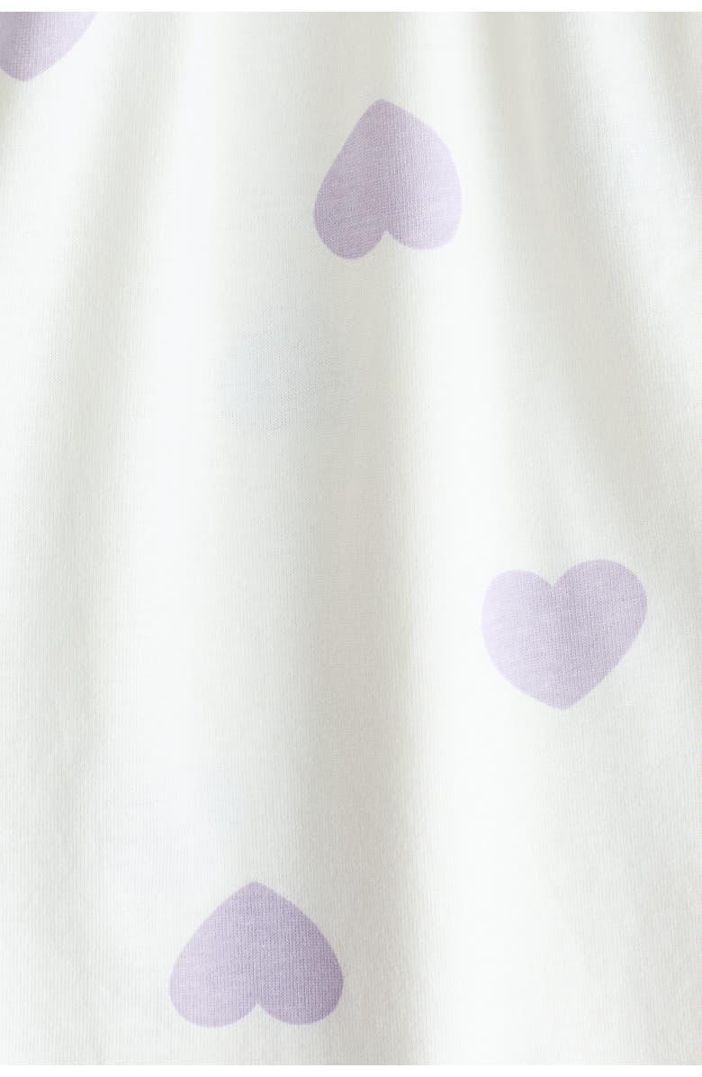 H&M Printed Cotton Dress, Alternate, color, White/Hearts