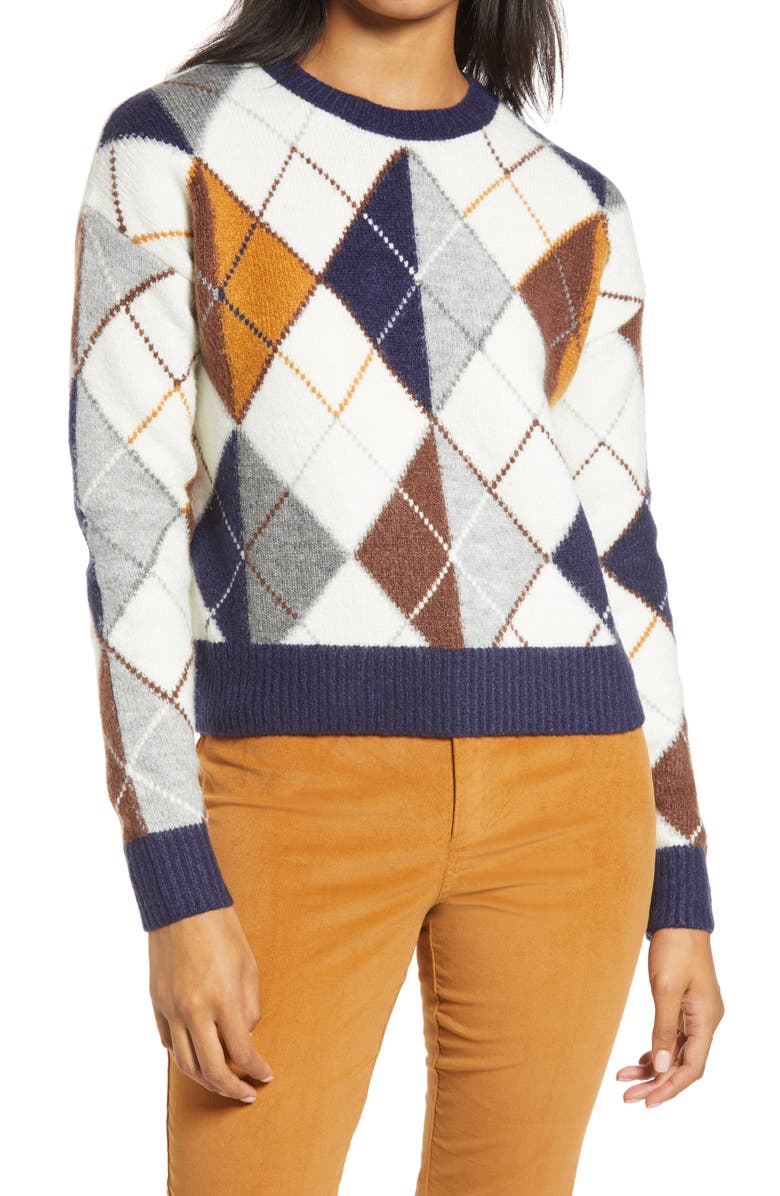 Halogen<sup>®</sup> x Atlantic-Pacific Argyle Sweater, Main, color,