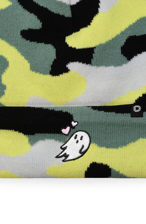 Dalix Heartly Ghost Beanie In Green Camo