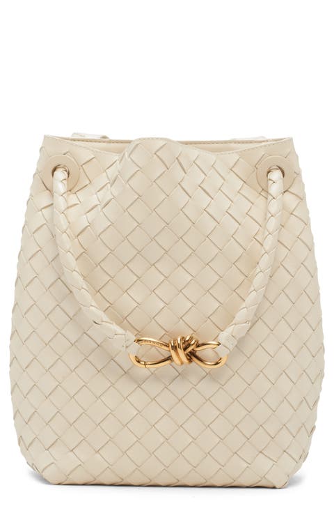 Small Andiamo Intrecciato Leather Bucket Bag