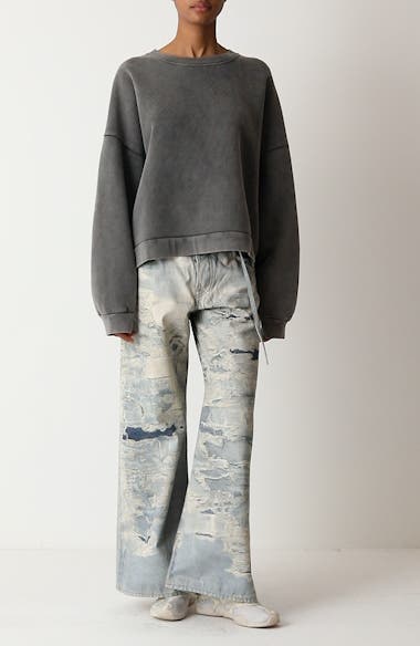 Acne Studios Fester Logo Patch Oversize Cotton Sweatshirt
