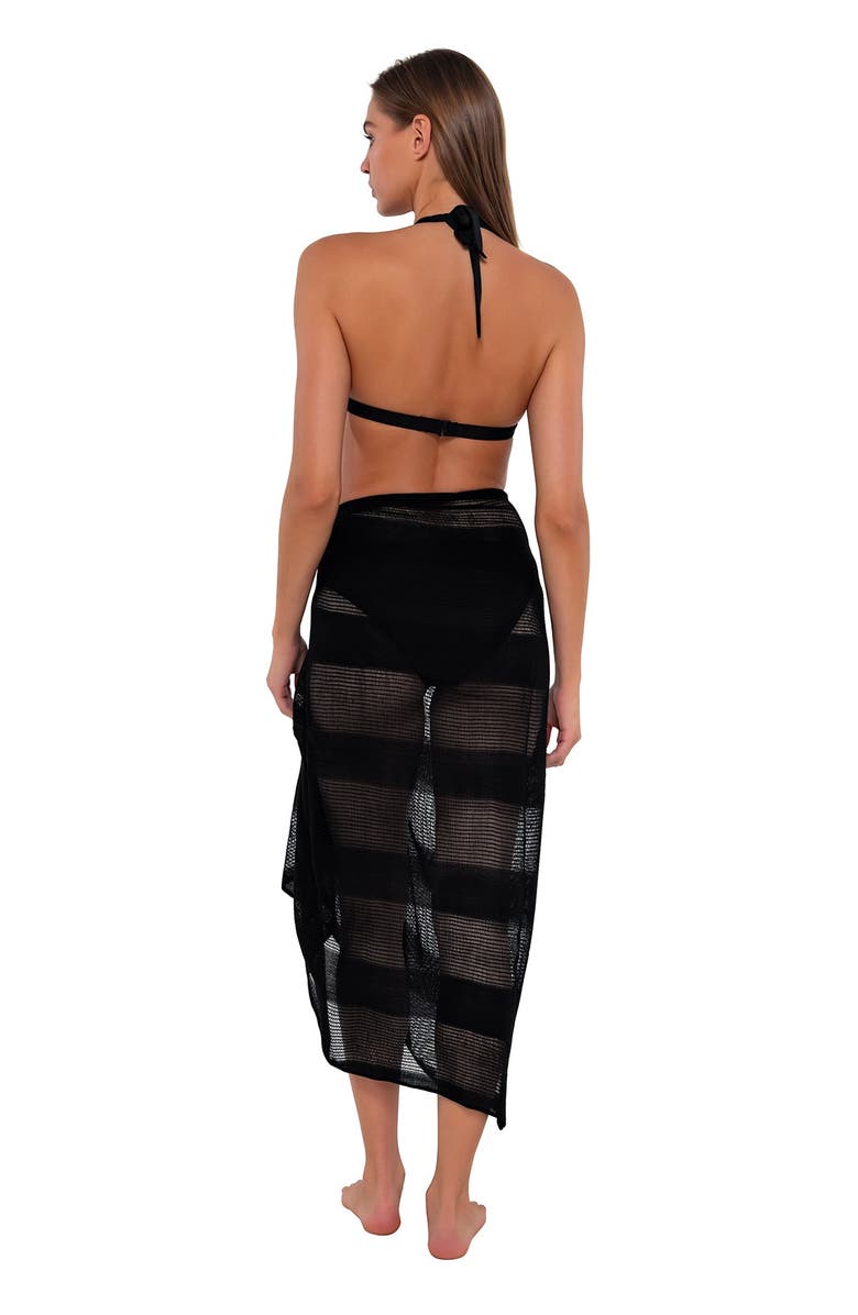 Sunsets Paradise Cover-up Pareo, Alternate, color, Black